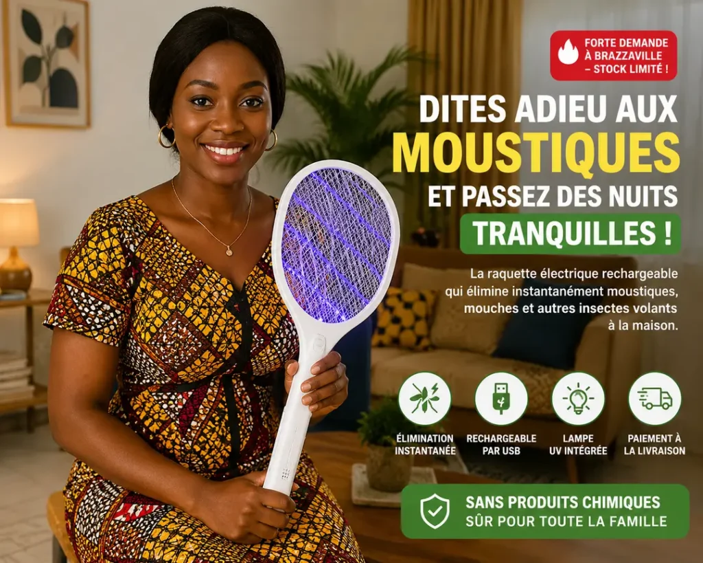 Raquette anti-moustiques rechargeable