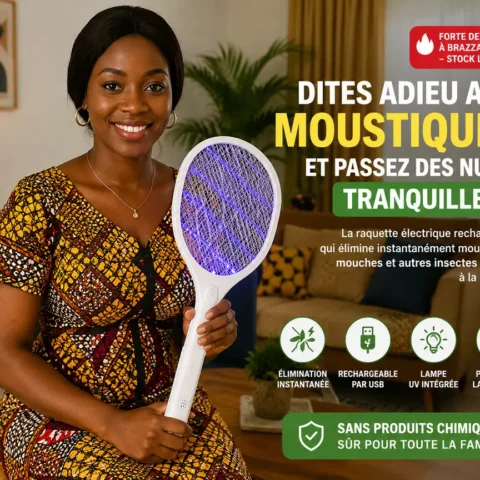 Raquette anti-moustiques rechargeable