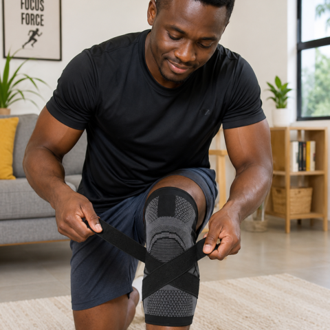 Genouillère de compression élastique